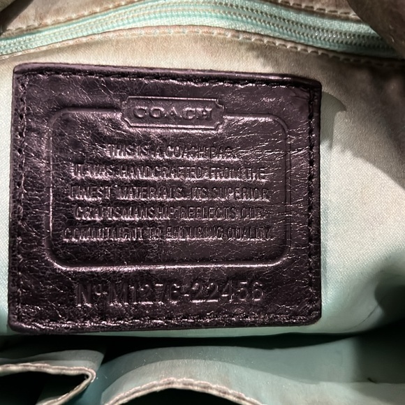 COACH Brown Poppy Metallic Tote 3 Coach Tags - Picture 8 of 10